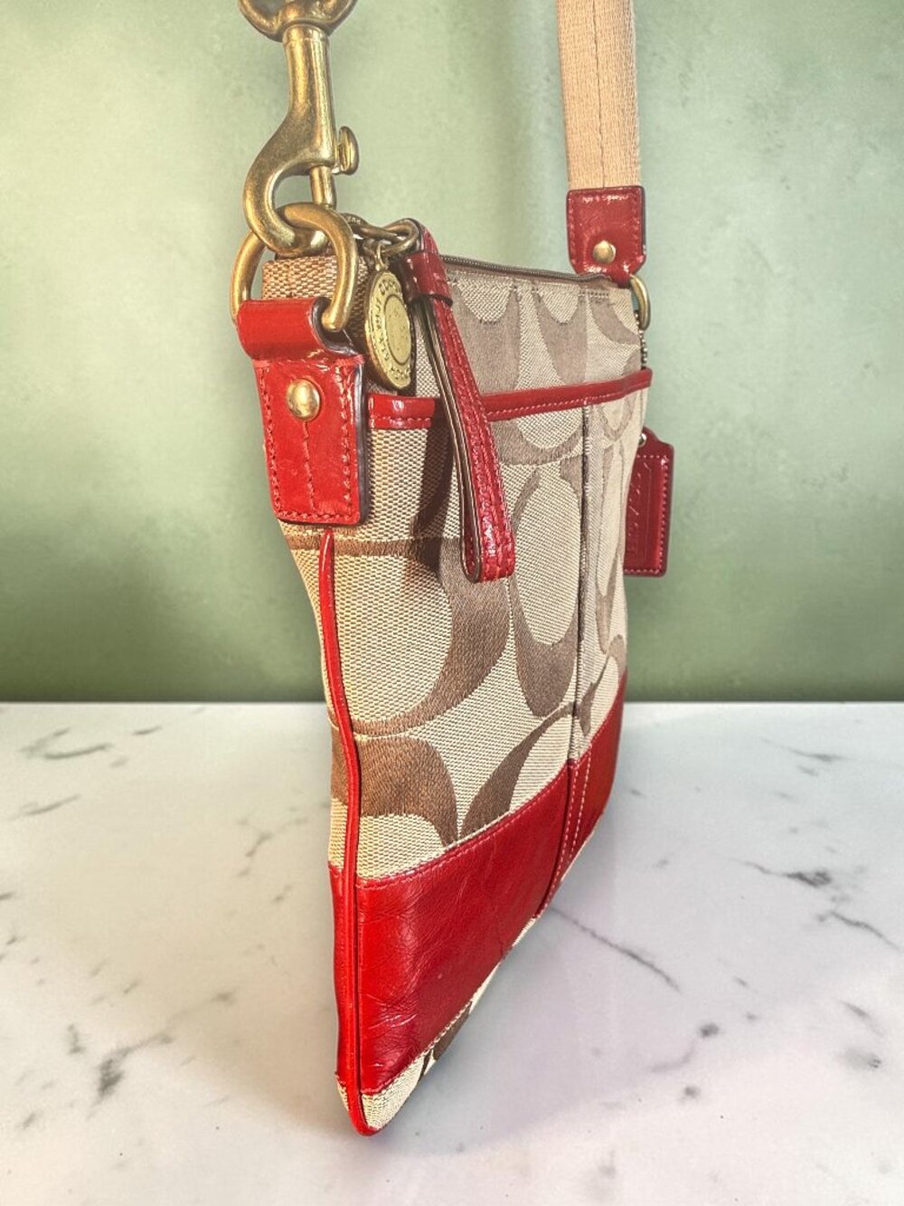 Coach Signature Stripe Swingpack Crossbody Shoulder Bag - Picture 5 of 16